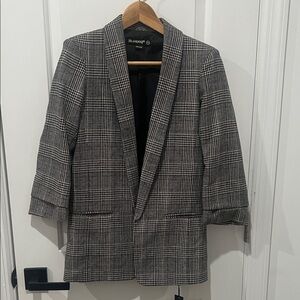 New! Blank NYC Women's Black and White Plaid Blazer Size XS